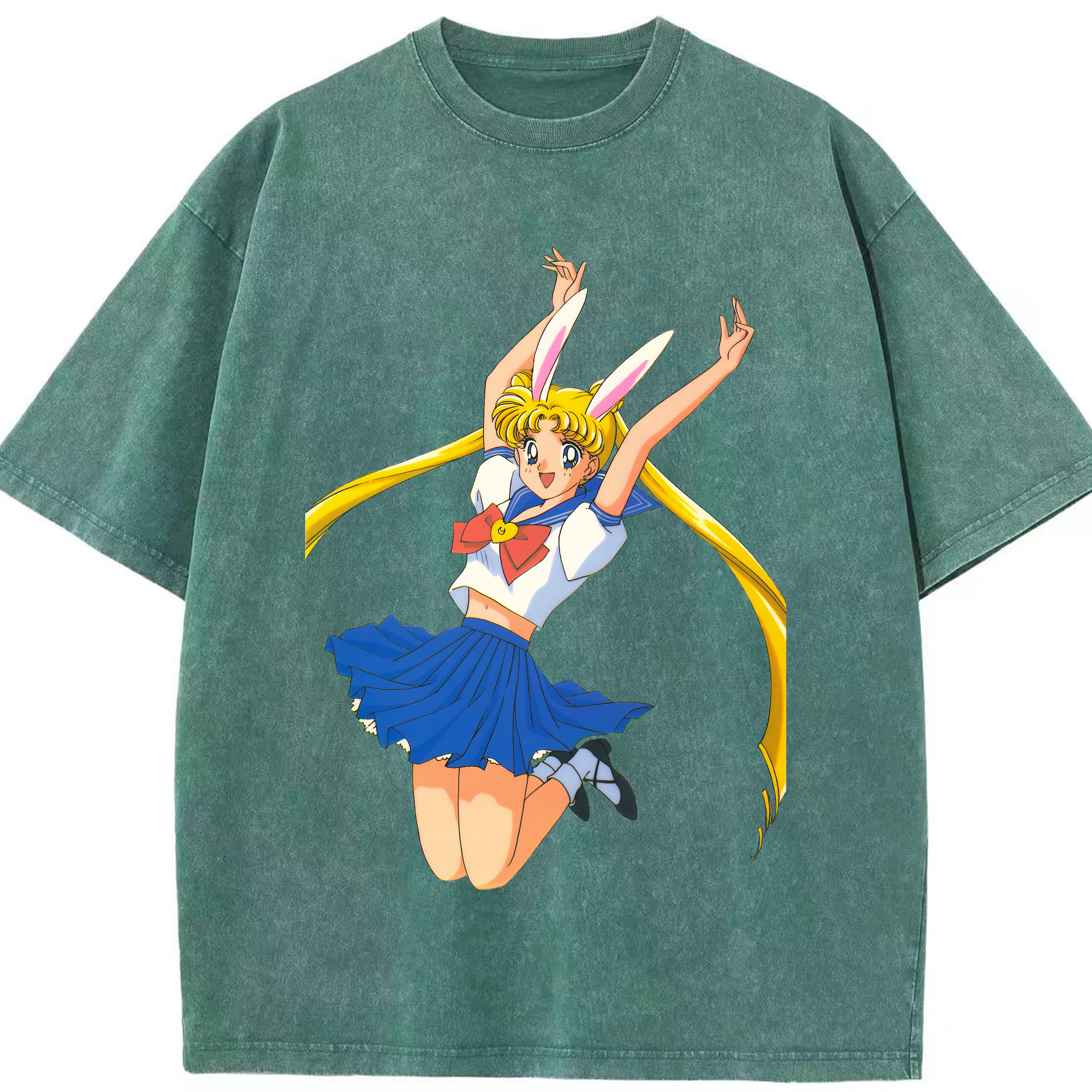 （画像用） 美少女戦士セーラームーン 愛野 美奈子 あいの みなこ Sailor Moon Aino Minako 綿100% ヴィンテージ風 半袖Tシャツ（フロントプリント）
